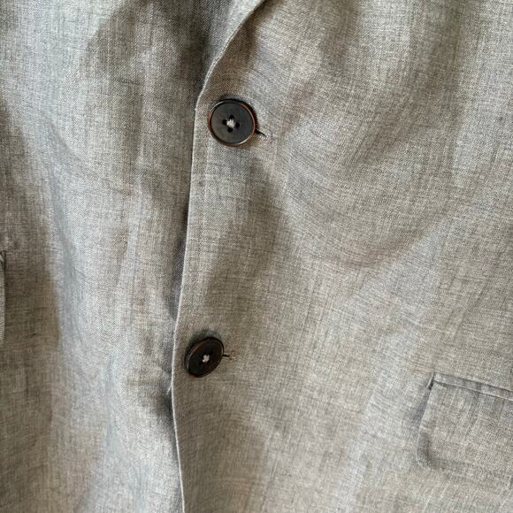 Untuckit 100% Linen Blazer Jacket Gray Size 44R Two Button - Picture 5 of 6